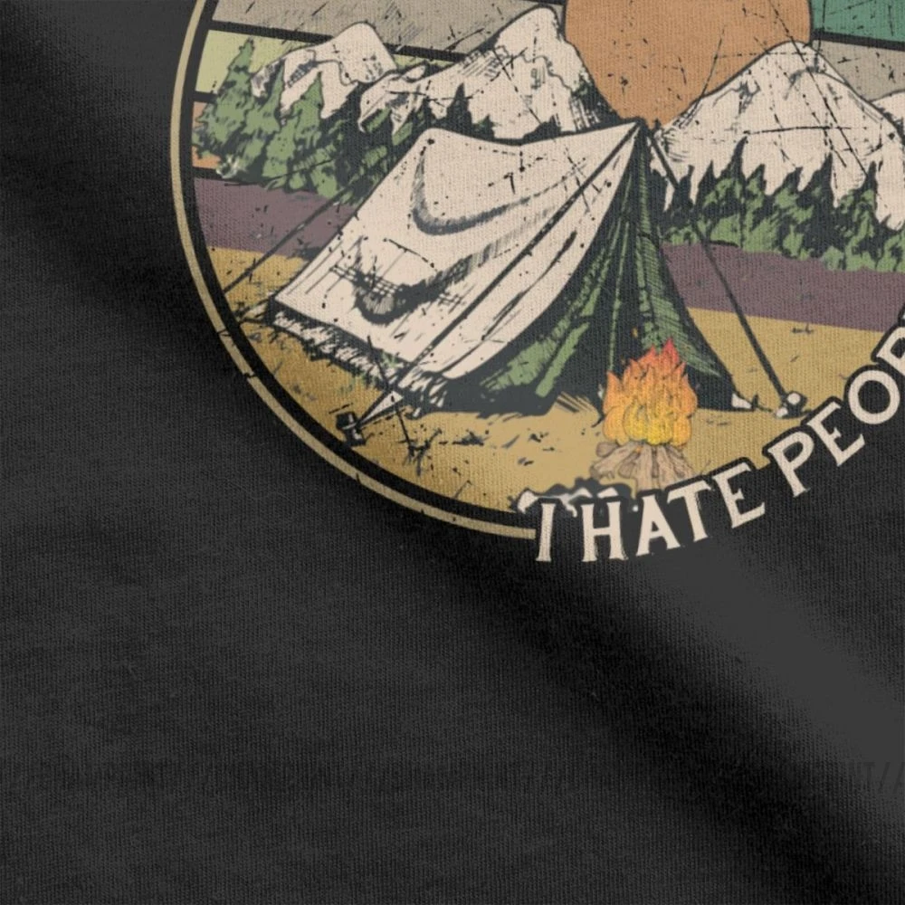Винтажные забавные мужские футболки Love для кемпинга с надписью I Hate People топы