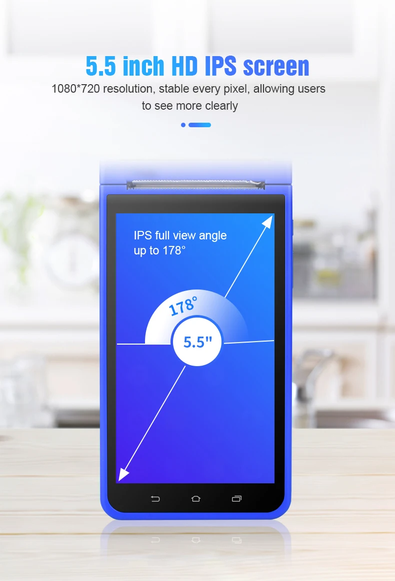 HD IPS экран 3G Wifi POS PDA Терминал портативный умный Беспроводной 58 мм BluetoothThermal принтер