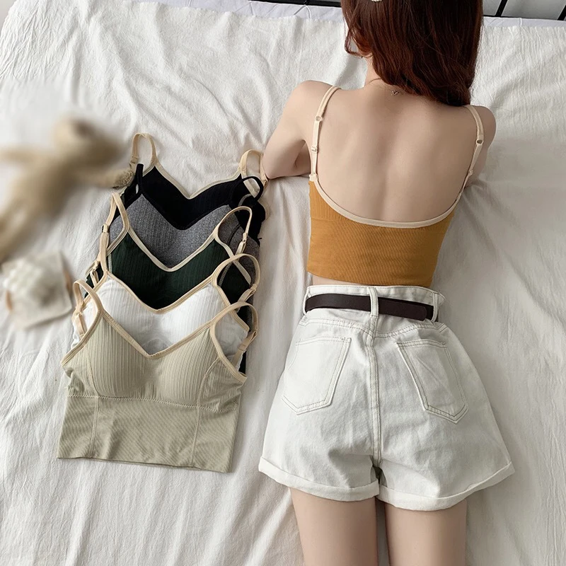 

Модный красивый бюстгальтер с мягкими чашечками на спине, сексуальный бюстгальтер с регулируемыми бретелями для активного отдыха, бесшовн...