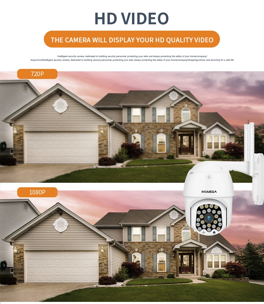 

INQMEGA 4X Digital Zoom 1080P Cloud Wifi Camera Full Color 2MP PTZ Speed Dom Waterproof CCTV Security Surveillance IP Camera