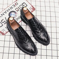 new style mens shoes casual leather shoes round head lace up business banquet office shoes fashion mens thick soled shoes38 44