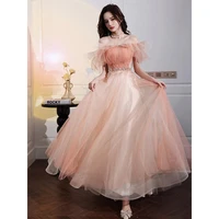 summer princess puff sleeves tulle prom dresses formal evening gown couture lady dresses %d0%bf%d0%bb%d0%b0%d1%82%d1%8c%d0%b5 %d0%bd%d0%b0 %d0%b2%d1%8b%d0%bf%d1%83%d1%81%d0%ba%d0%bd%d0%be%d0%b9 vestidos de fiesta