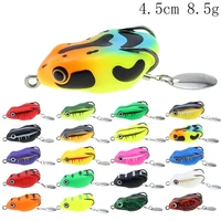 colorful frog fishing lure soft baits 45mm 85g floating topwater frog lure with double hooks fishing tackle for bass