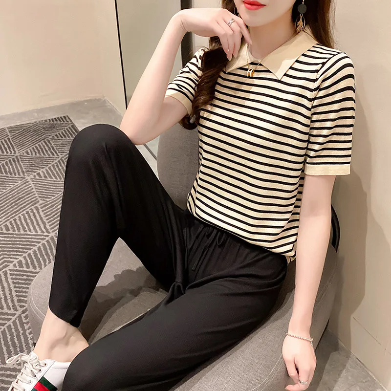 

2020 new women's top five-pointed star print loose strapless short-sleeved T-shirt black