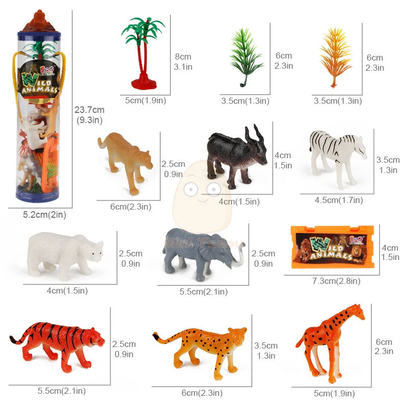 

68PCS Simulation Wild Animal Model Mini Zoo World PVC Dinosaur Insect FigurinesToy Collection Set Educational Toys For Boy Girl