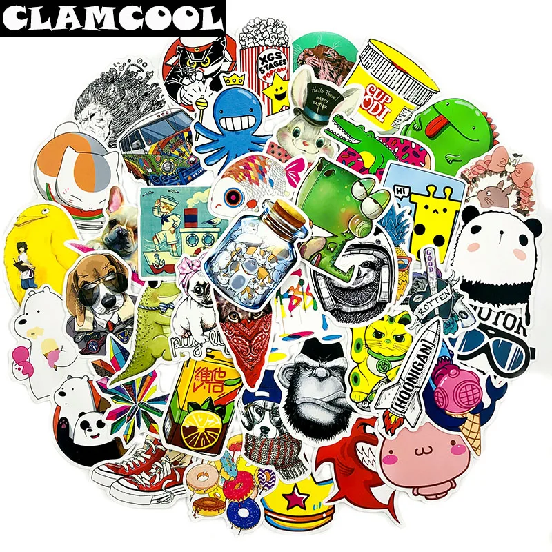 100 шт мультяшный персонаж Модный Дизайн Наклейка для скейтборда гитара мотоцикл