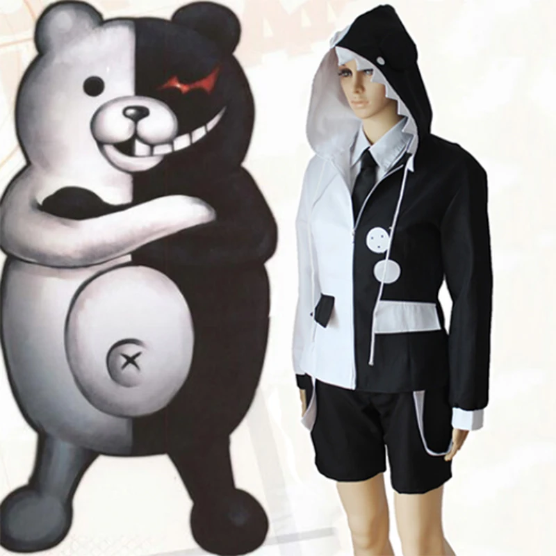 Игра Danganronpa The Animation Костюмы для косплея Косплей Монокума костюм Школьная форма на