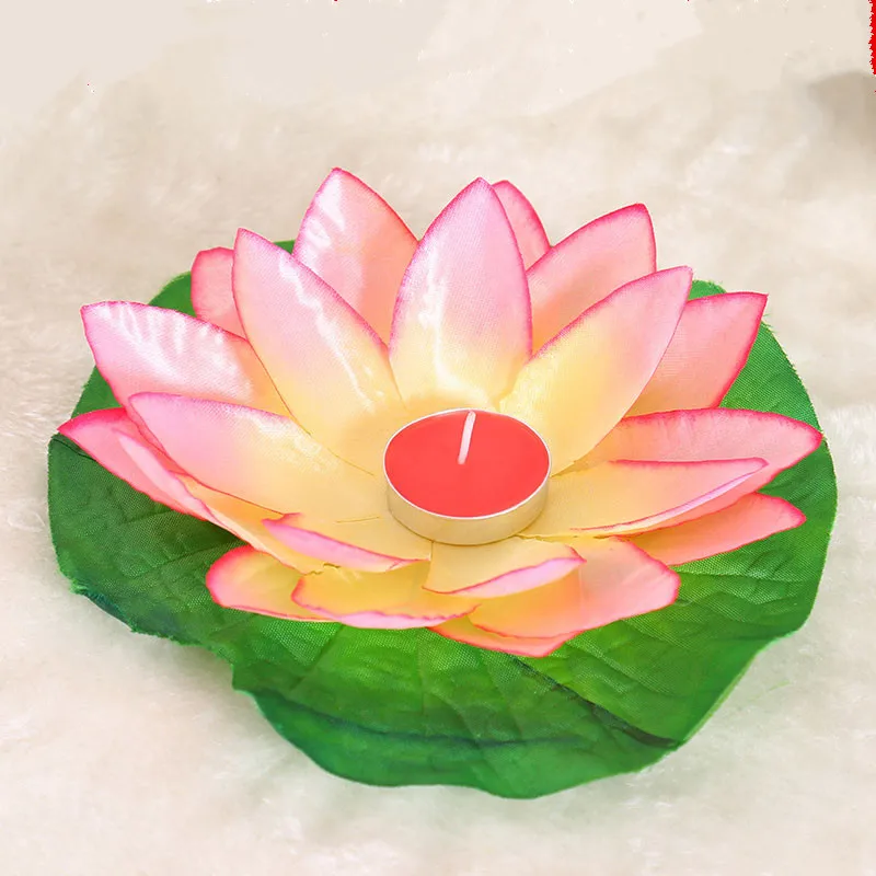 

10pcs! Multicolor Wishing Floating Lotus lamps with Candle Flower Water Lantern for Baby Showers Event & Party Supplie