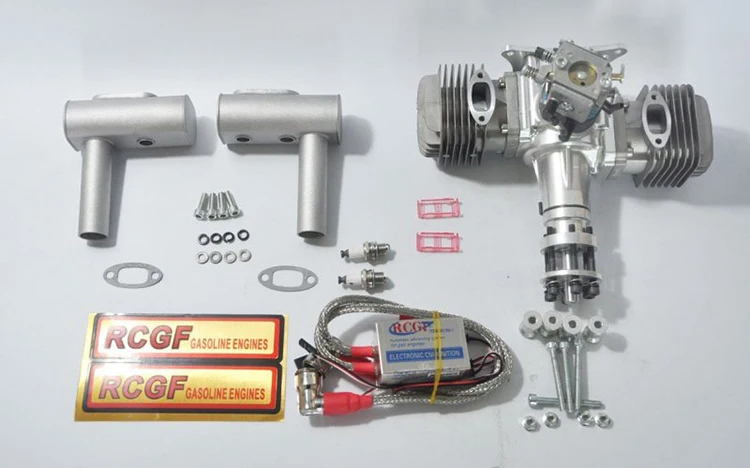 RCGF 60cc двойной цилиндр бензин/бензиновый двигатель для RC Самолет двойной цилиндр бензин