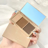 face contour palette shading powder makeup 3 colors long lasting soft touch highlights nose shadow face bronzer cosmetics