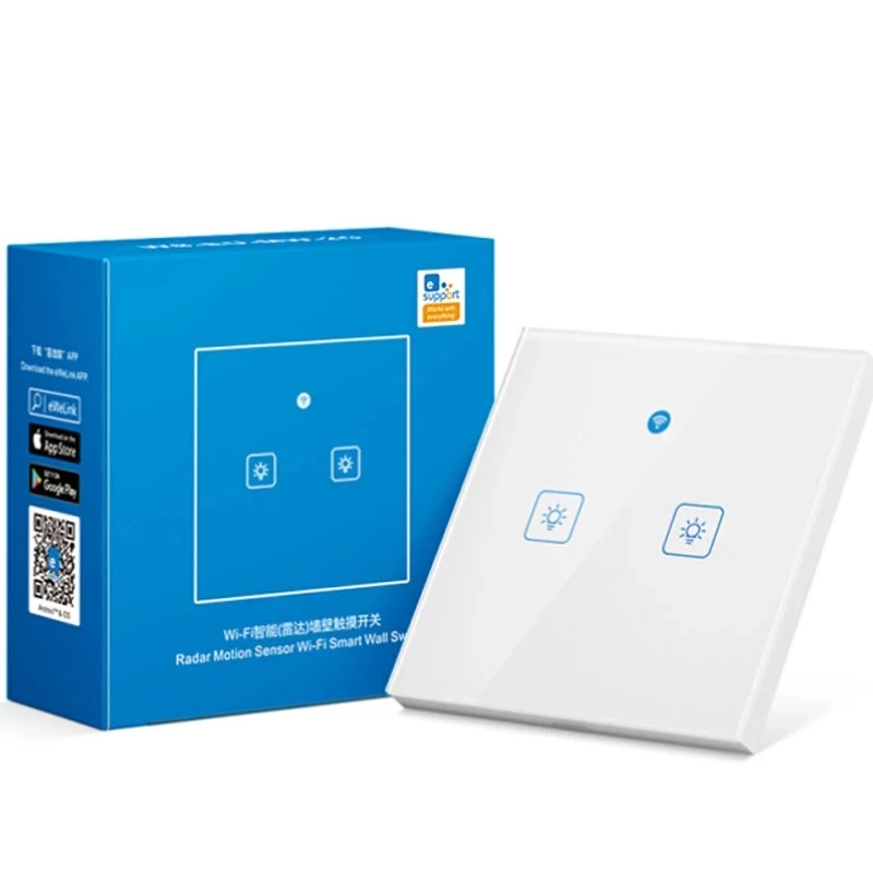 

Woolley Smart WiFi Light Switch 3 Gang Microwave Radar Sensor Screen Touch Wall Switch Voice Control for Alexa Google Home