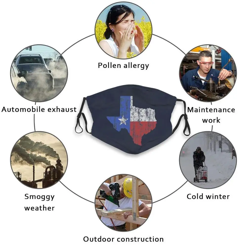 

Texas Vintage 3d Print Reusable Mouth Mask Washable Filter Anti Dust Face Mask Texas Texas Flag Texas Lone Star