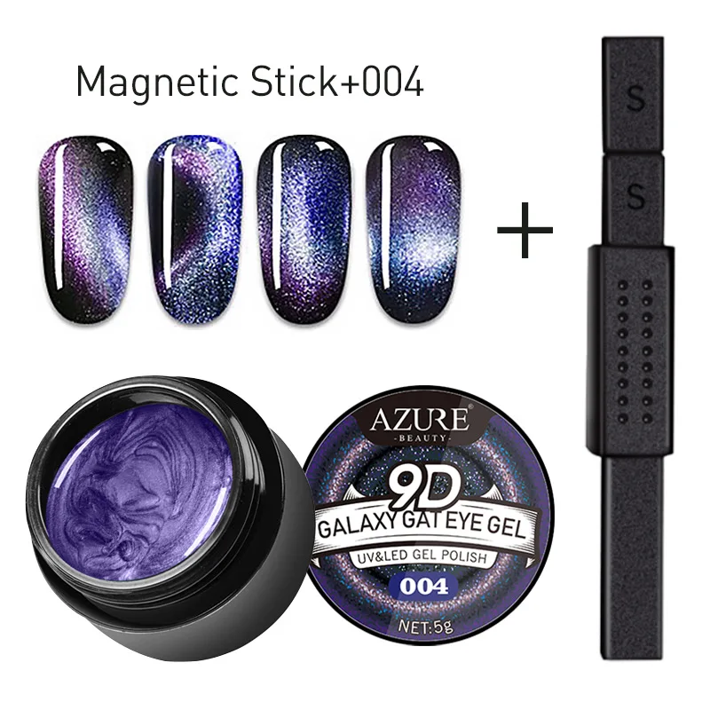 AZURE BEAUTY 9D Galaxy Cat Eyes светодиодный Гель лак для ногтей магнит Стик Комплект
