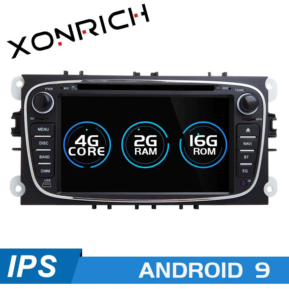 2din Android 9 Car Radio Multimedia For Ford Focus 2 3 mk2 Mondeo 4 Kuga Fiesta Transit Connect S-C MAXGPS Navigation head unit |