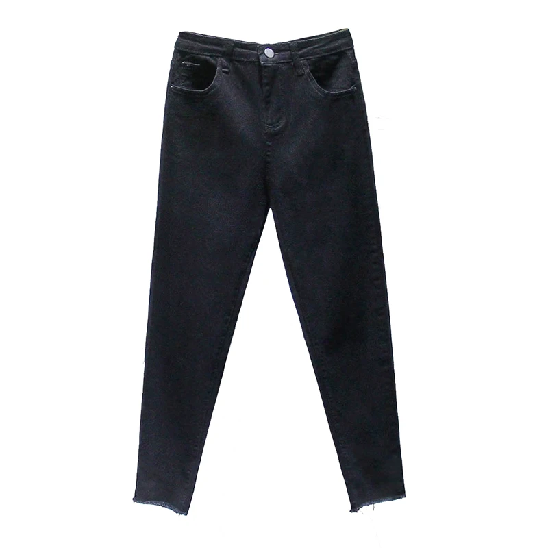 

Plus Size 9/10 Length Raw Hem Stretch Denim Skinny Capri Cropped Jeans for Women M L XL 2XL 3XL 4XL