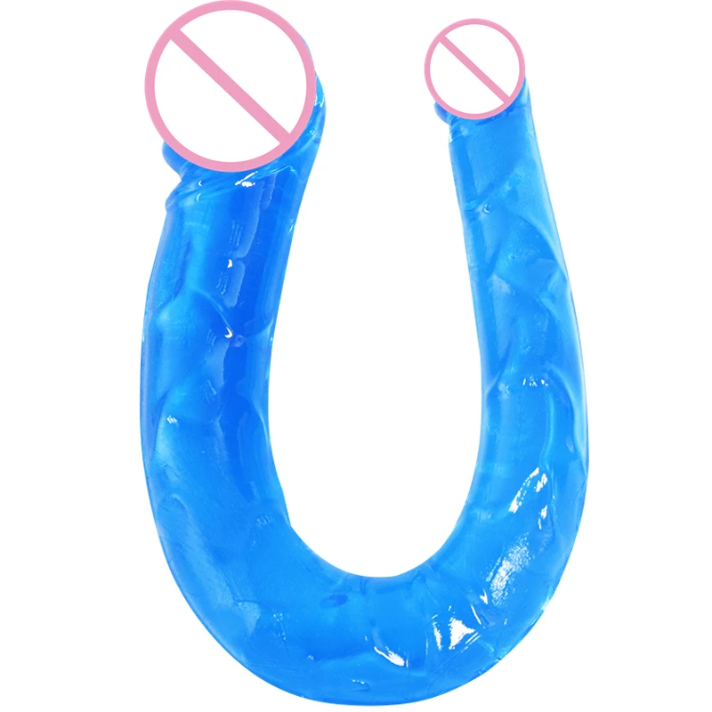 Эротический мягкий желеобразный фаллоимитатор двухсторонний Анальная пробка