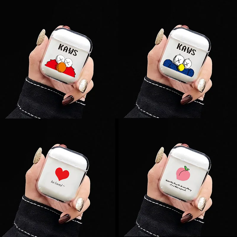 Прозрачный чехол для наушников с рисунком собаки из мультфильма AirPods 1 2 защитный