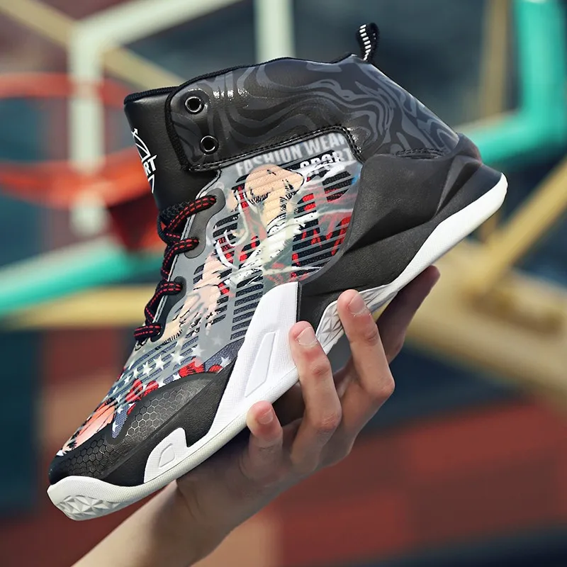 Уличная мода хип-хоп Баскетбольная обувь мужская спортивная смешанные цвета