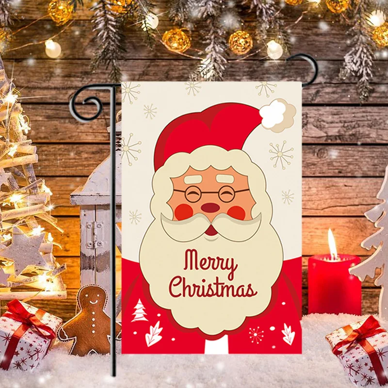 

Outdoor Christmas Garden Flag Double Sides Custom Santa Claus Home Decoration Banner Flags Xmas Gift New Year Navidad Hang Flag