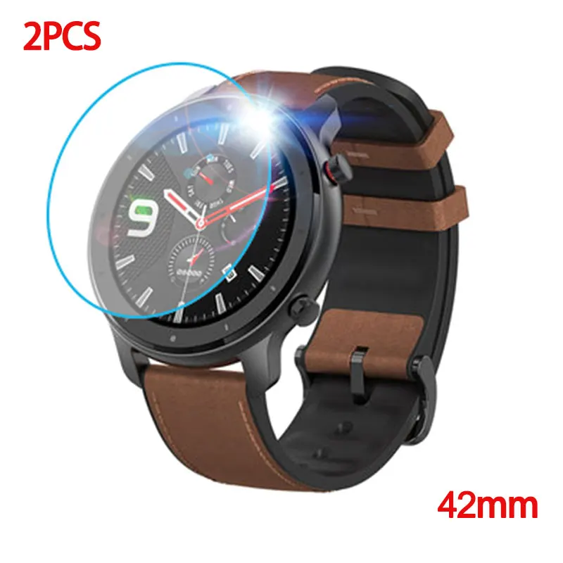2 шт./лот, защита экрана от царапин для Huami Amazfit GTR 42 мм 47 мм, Защитная пленка для экрана из закаленного стекла - Цвет: 42mm HD tempered