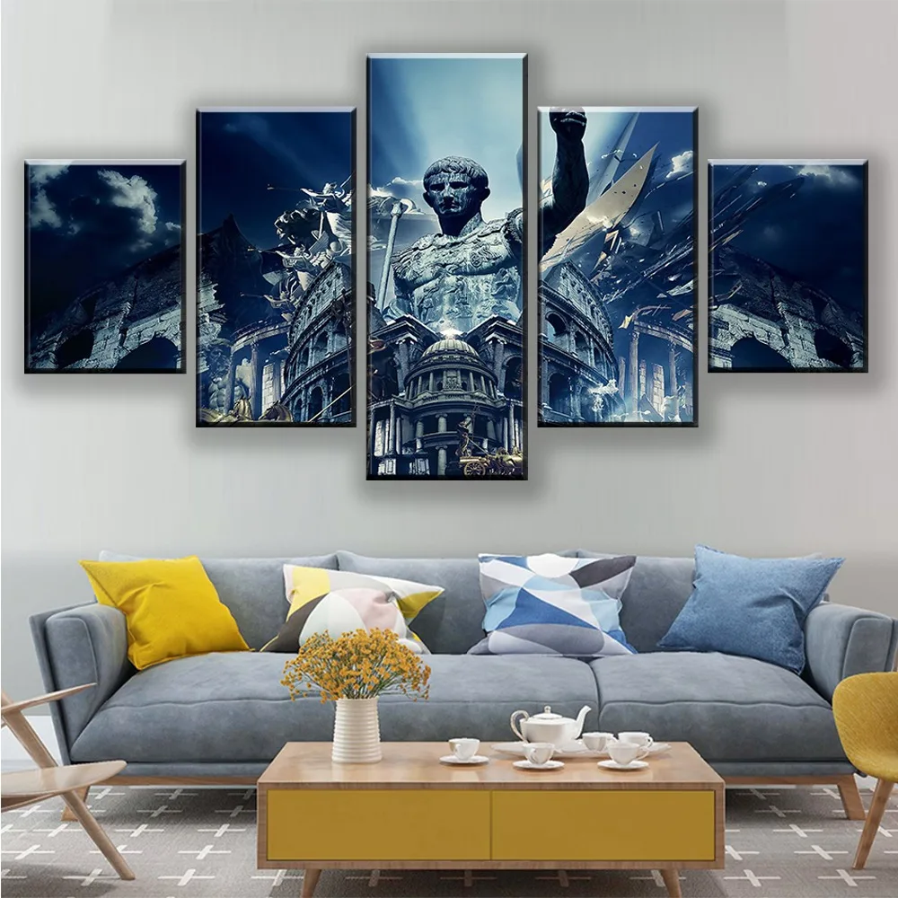 Холст Картины Wall Art HD в рамке печатает 5 шт. Древнего Рима фотографии зданий Декор