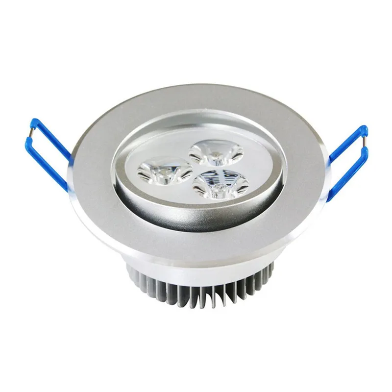 10pcs/lot 3x1W Round Ceiling Recessed Silver LED downlights 3w Ceiling Lamp LED Spot Lights Indoor Lighting