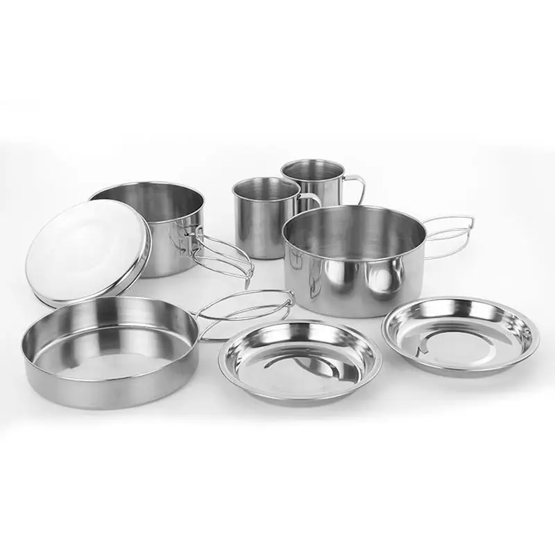 Набор кастрюль из нержавеющей стали комплект 8 антипригарных горшков для пешего