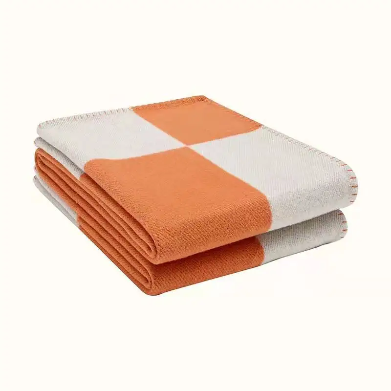 

LISM Brand Letter H Cashmere Blanket Imitation Soft Wool Scarf Shawl Warm Plaid Sofa Bed Fleece Knitted Throw Cape Blanket