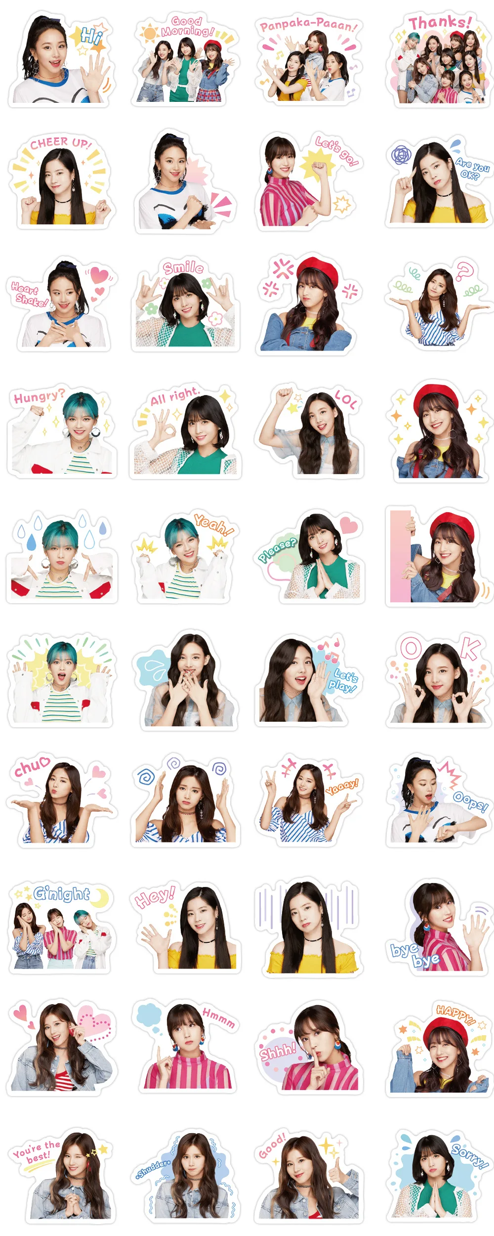 

40pcs/pack Korea Stars Cute Girls Idol Kpop Stickers Pack Kawaii Cartoon Character Stickers for DIY Mobile Phone Case Notebook