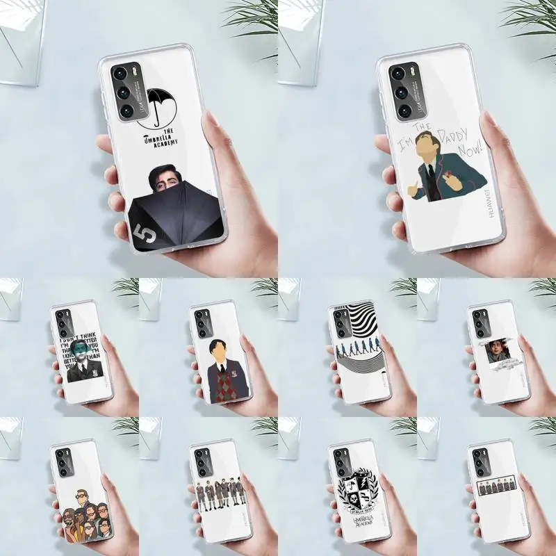 

Fundas Umbrella Academy Phone Case Transparent For Huawei MATE P 40 30 20 10 pro plus lite X 5G Soft TPU Clear Mobile bags