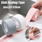 Самоклеящаяся уплотнительная лента из ПВХ для раковины, ванной, душа, кухни, ванной, влагостойкая угловая уплотнительная лента для швов, 3,8*320 см