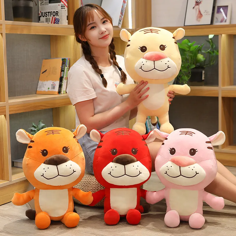 

25-50cm cute tiger plush toy soft plush stuffed cartoon animal baby pillow bag Keychain pendant child simulation home decoration