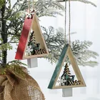 Новогодние деревянные украшения для рождественской елки, подвеска в виде оленя, рождественские украшения для дома, новый год 2022