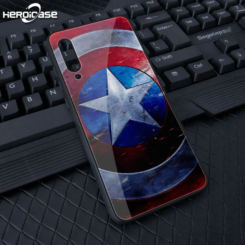 image 2 Для Redmi note 8 T 7A чехол для телефона Капитан Америка Марвел закаленное стекло Жесткий Чехол черный tpu 6 K20 Pro для Xiaomi CC 9 8 se оболочка - Цвет: image 2