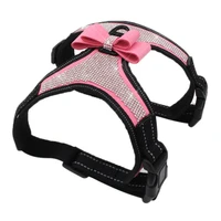 adjustable puppy bow harness bling rhinestone pet puppy dog harness pet dogs safe travel supplies for small medium large dogs
