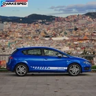 Двусторонние гоночные полосы для Seat Leon FR TGI ST SC TSI Cupra, наклейки на дверь автомобиля, юбка, спортивный стиль, украшение для тела