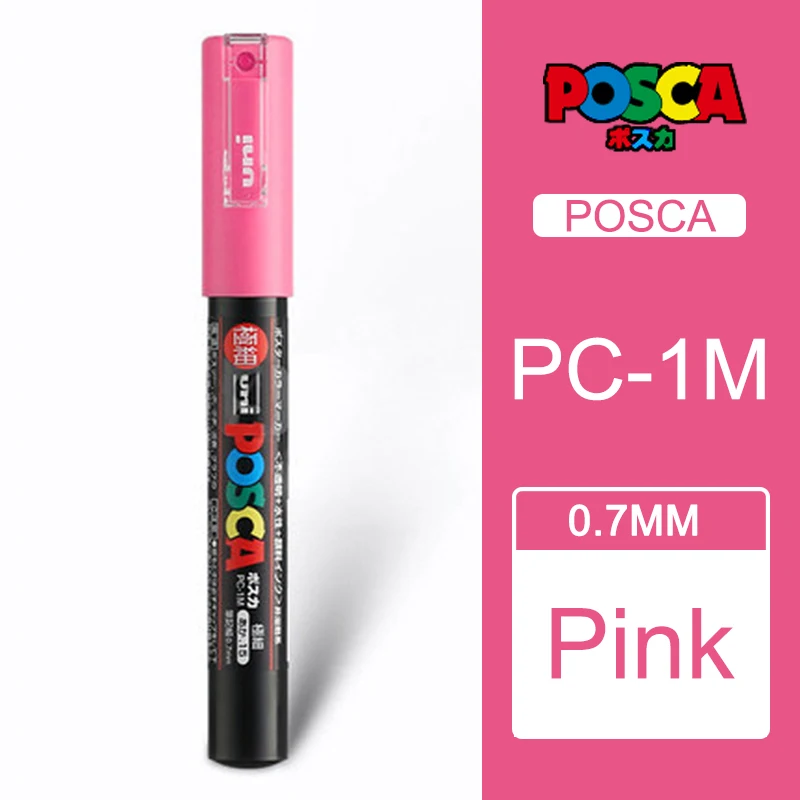 Pink 1 шт. Uni Posca Краска Маркер Mitsubishi постер цвет маркировки ручка Экстра тонкой точки PC-1M - Цвет: Pink