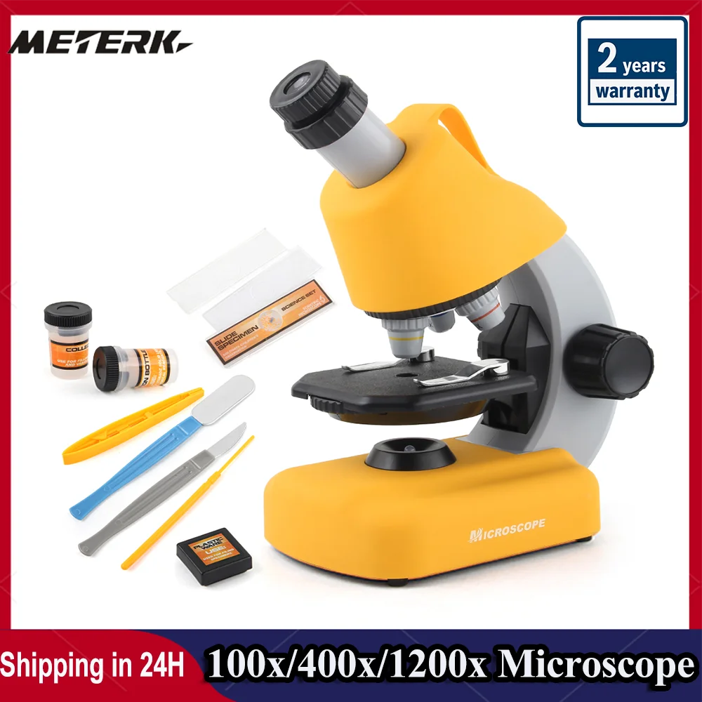 Meterk 100x/400x/1200x светодиодные изысканные Научные Инструменты Набор игрушек для