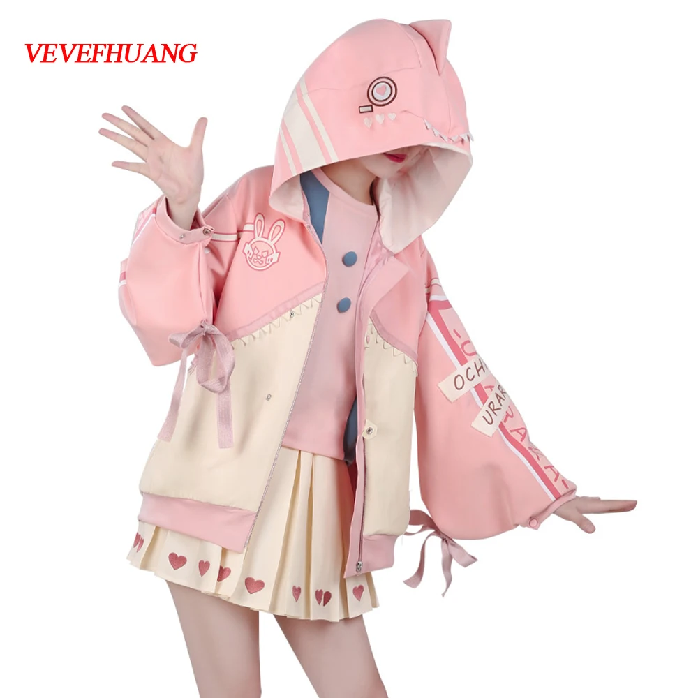 VEVEFHUANG аниме мой герой Academy Uraraka Ochako красивый костюм для косплея розовый динозавра
