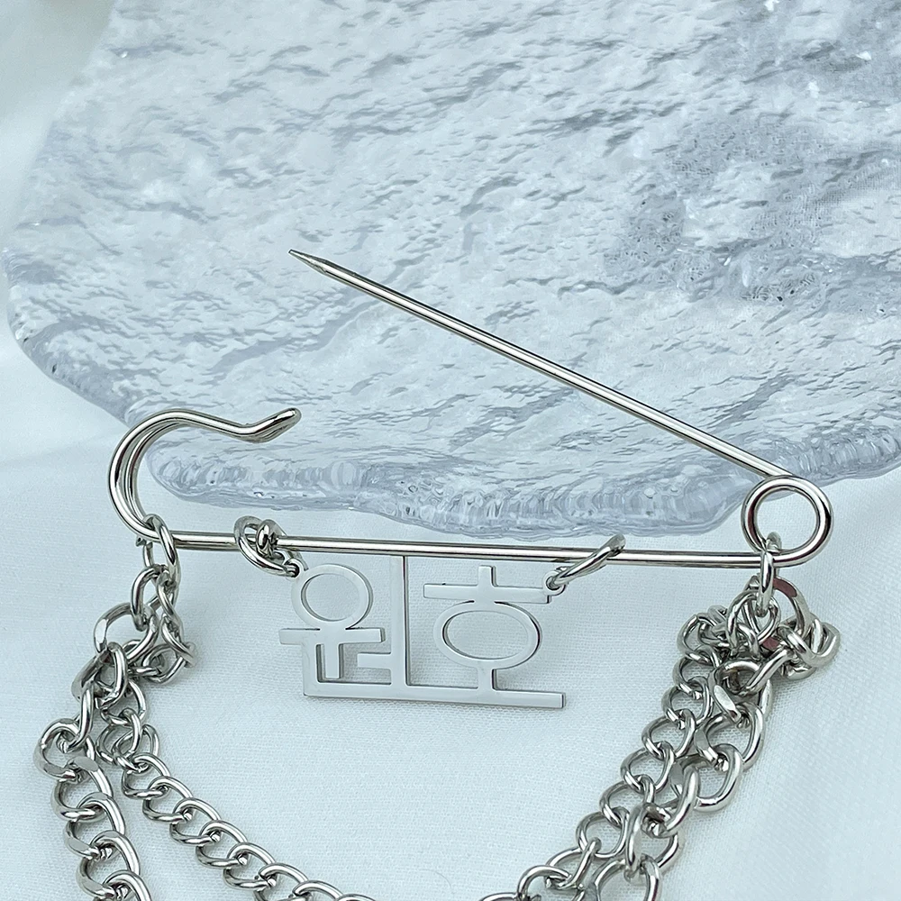 Мужская Подарочная брошь из нержавеющей стали корейский стиль