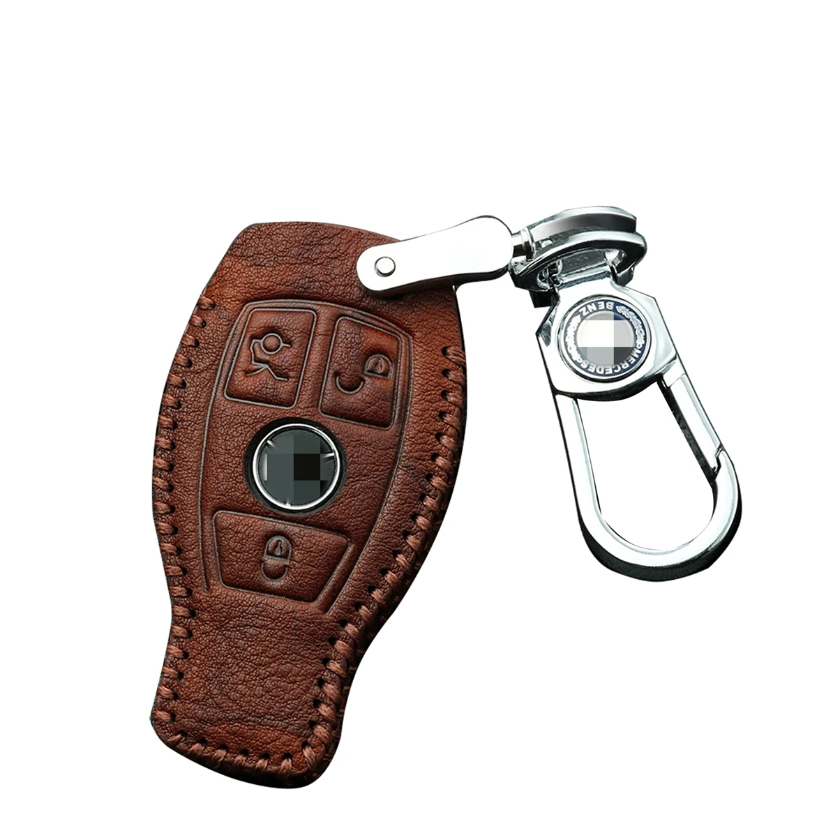 

Full Pack 3 Buttons Remote Car Key Cover Case Holder Protect Keyeather for Mercedes Benz A Style Leather Cowhide Keycase Keyring