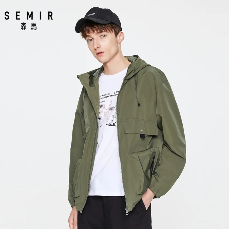 Куртка SEMIR мужская с капюшоном модная свободная повседневная верхняя одежда