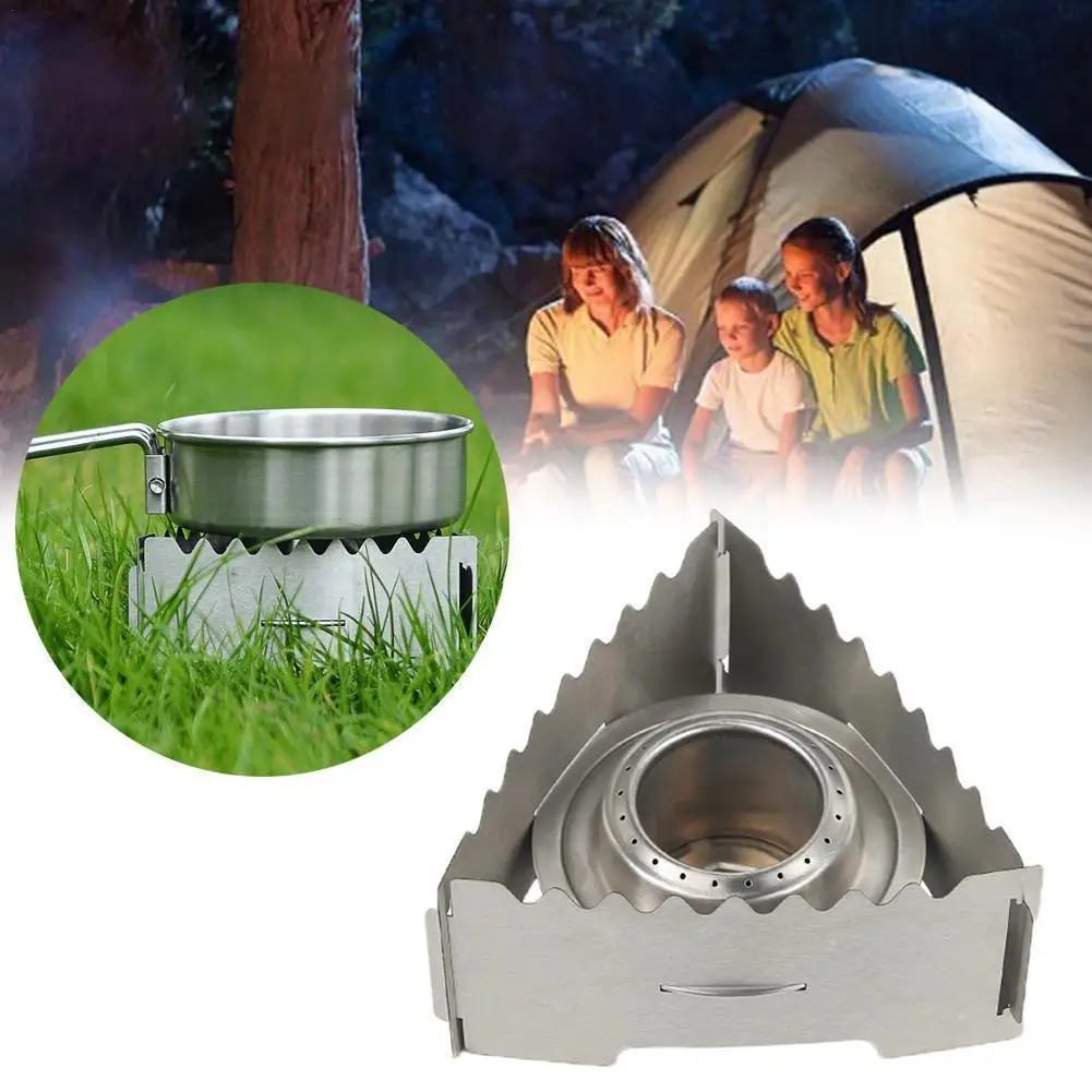 

Windproof Portable Steel Stove Lightweight Stove Stove Mini With Pocket Alcohol Picnic Camping Stove For Outdoor I7S0