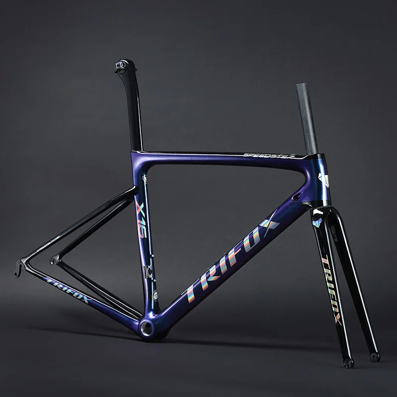 chameleon blue TRIFOX карбоновая рама для дорожного велосипеда 29er sl6 велосипедная Рама Хамелеон карбоновая рама BB68 27,5 диск карбоновая рама - Цвет: chameleon blue