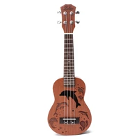 21 inch 4 nylon strings ukulele sapele dolphin pattern hawaii ukelele mini guitar soprano rosewood uke music instrument gifts