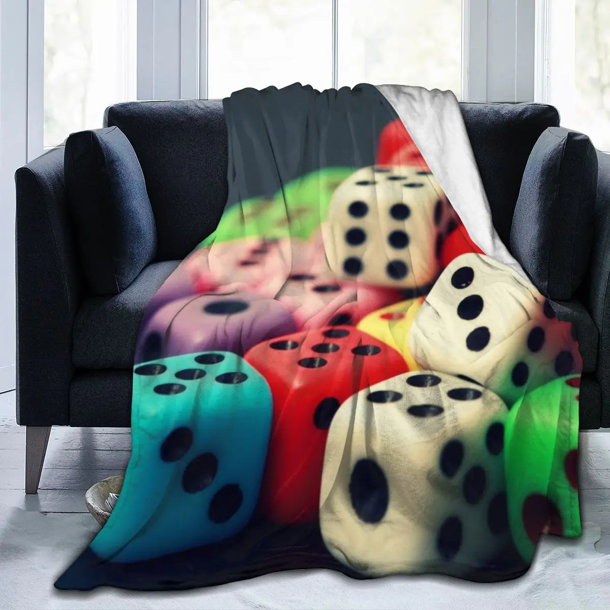 

New 3DDice Personality Printed Flannel Blanket Sheet Bedding Soft Blanket Bed Cover Home Textile Decoration