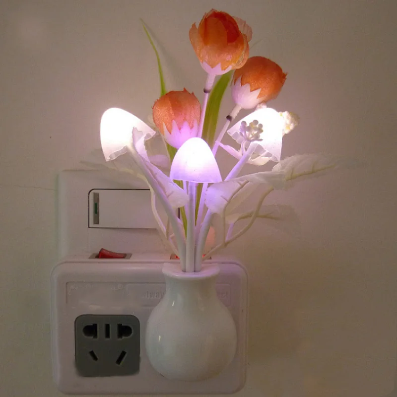 

Flowers Mushroom Bedroom Decor Light Sensation LED Night Light Bed Lamp Night Lamp Dropshipping