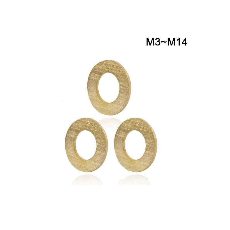Диск плоская шайба прокладка кольцо 50 шт DIN125 ISO7089 M3 M4 M5 M6 M8 M10 M12 M14 Meson Pad медный