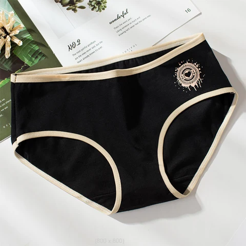 Fashion Women Casual Cotton Panties Mid-waist Underwear Threaded Brief Solid Color Ladies Underpants Breathable Fashion Women Casual Cotton Panties Mid-waist Underwear Threaded Brief Solid Color Ladies Underpants Breathable