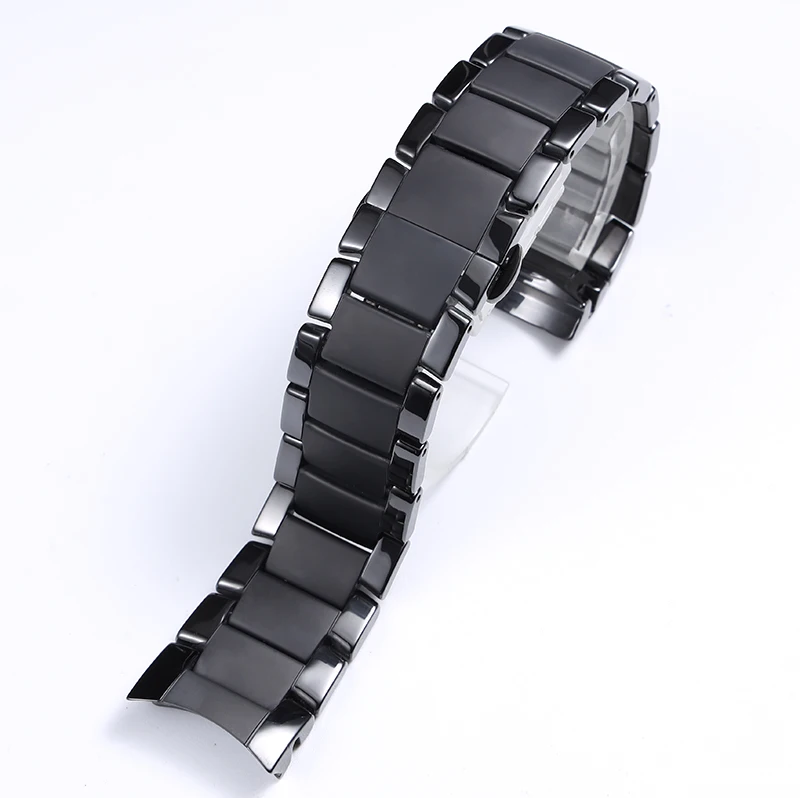 

Matte Ceramic Band Strap 22mm 24mm for Armani AR1451 AR1452 Stainless Steel Butterfly Buckle Men Replacement Watchband Bracelet